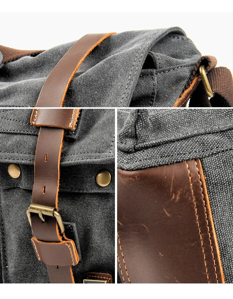 Vintage Canvas Leather Travel Bag
