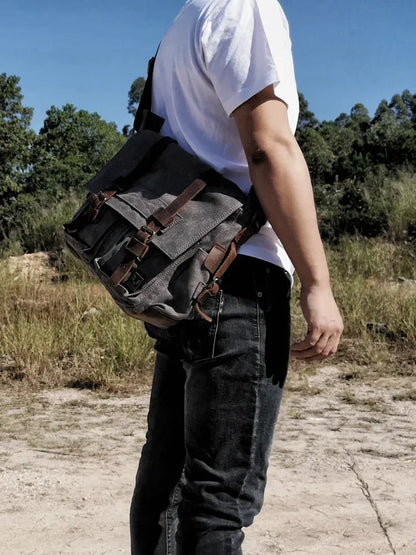 Vintage Canvas Leather Travel Bag