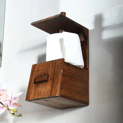 Timber Multi-Purpose Toilet Paper Mount