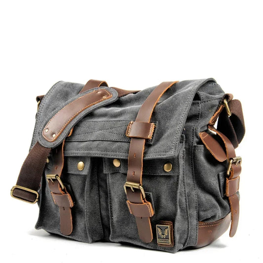 Vintage Canvas Leather Travel Bag
